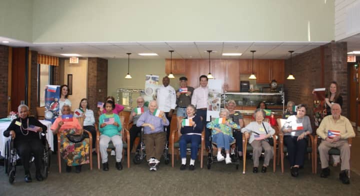 Waveny’s residents, patients and Adult Day Program participants celebrate “A Meal in the Life” program.