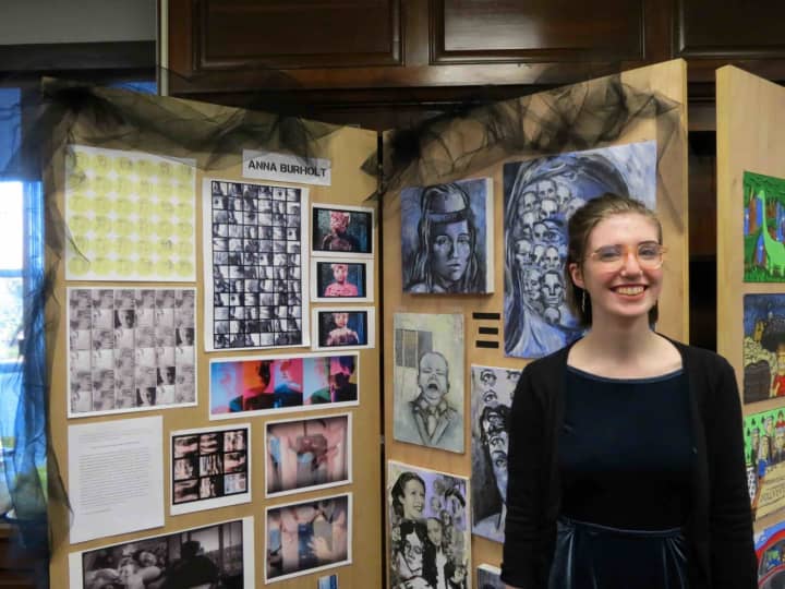 Croton-Harmon High School student Anna Burholt displayed her work at the school’s AP Studio Art Show.