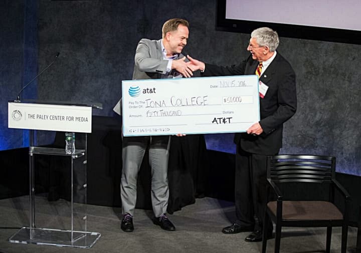 Part of an Iona event Tuesday included AT&amp;T presenting its gift to Iona College for its SEMI program.