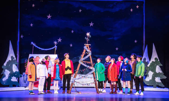 The company of the National Tour of A Charlie Brown Christmas Live on Stage.