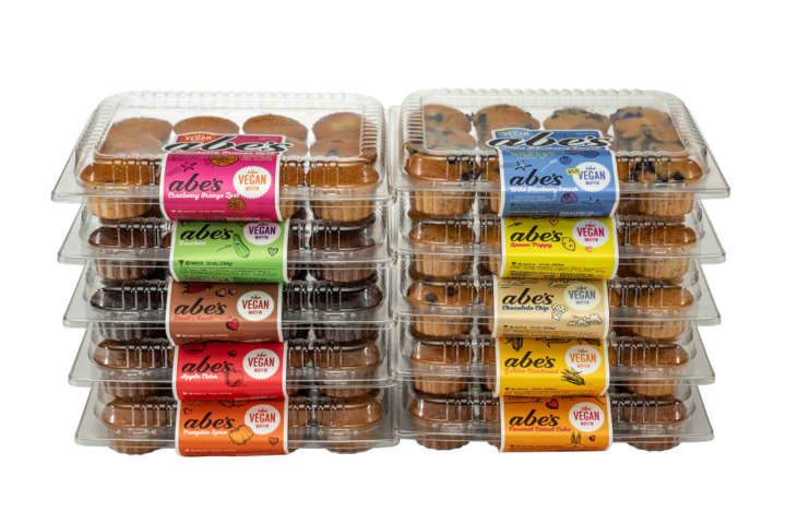 Packages of muffins from Abe&#x27;s Vegan Muffins