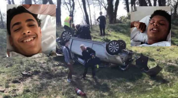 Domenic Soto and Nahjeir Aikens recovering in Lancaster General.  Domenic’s car had flipped over onto the grass near Route 222 northbound on Tuesday.