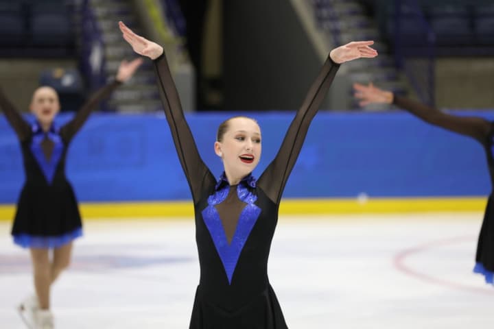 Allison DeLae is one of two Mamaroneck High School girls who qualified for the National Synchronized Skating Championships in Oregon in February.