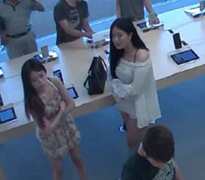 New York State Police are asking the public to help identify the two females pictured who were involved in an identity theft incident at a White Plains Apple store. 