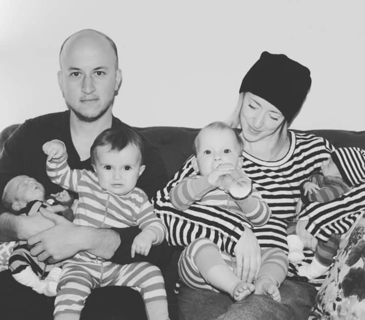 Ashley Canter Rizzo with her husband, Jason, and their children (from left) Emilia, Maisie, Olivia and Theo. Rizzo is promoting National Infertility Awareness Week, which began April 25.