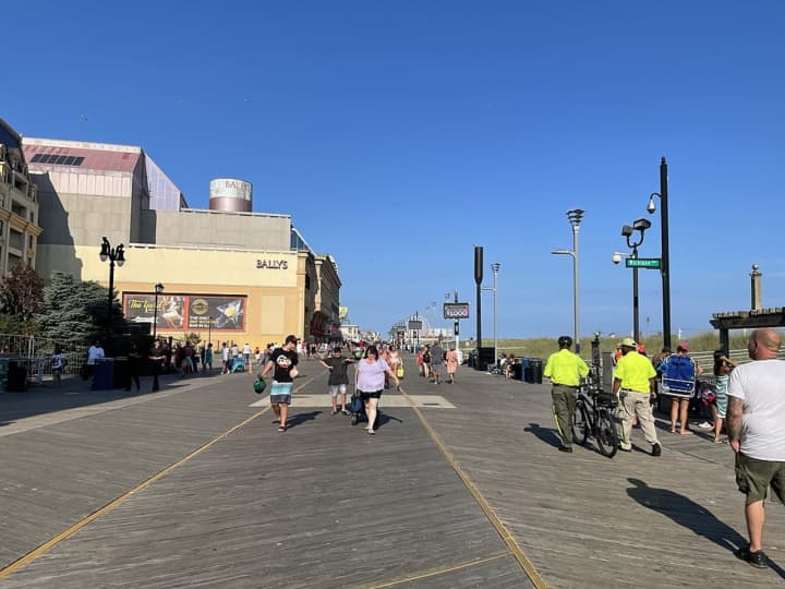 A view of the boardwalk in Atlantic City, NJ, looking north at Michigan Avenue.