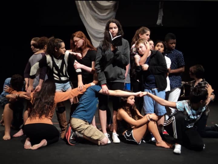 Briarcliff High School students rehearse for the upcoming fall productions of “A Disappearing Number.”