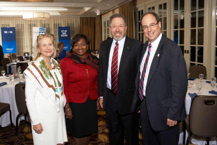 From left, Westchester Supreme Court Justice Joan B. Lefkowitz, state Sen. Andrea Stewart-Cousins, County Court Judge David F. Everett, and Yonkers City Council President Chuck Lesnick.