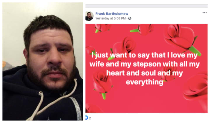 Frank Bartholomew penned heartbreaking Facebook posts to his wife and stepson in the days before his fatal fall.