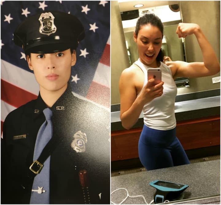 Special Hackensack Officer Emily Dubon, 21, is training for a bikini competition in August.