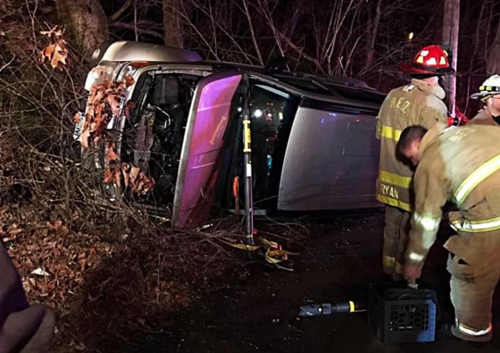 Two local fire departments responded to a rollover Sunday night.