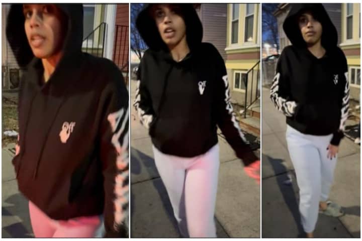 Police are searching for this woman, who they say threw a stapler at a delivery man during an assault in Roxbury.