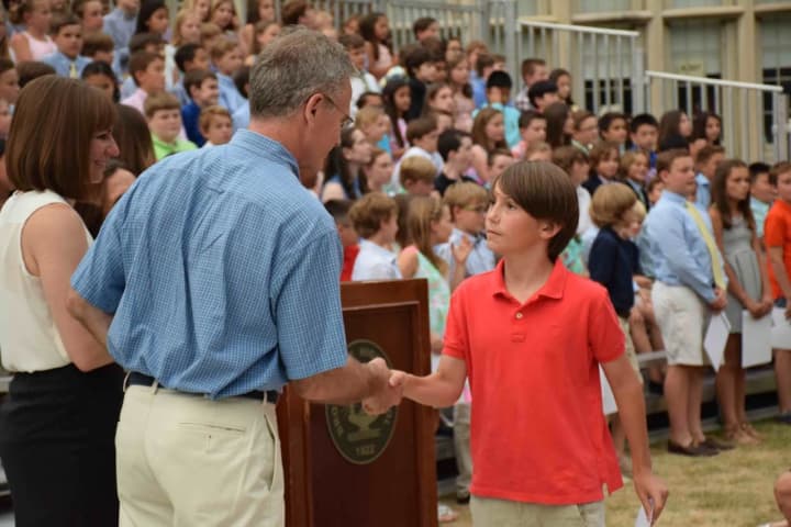 Fifth-graders from Bronxville Elementary School participated in a moving-up ceremony last week.
