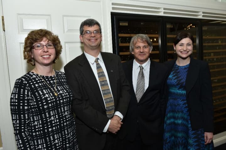 Representatives from four grantee organizations (l-r): Lisa Wisotsky, Friends of the John T. Wright Arena; Steve Weissner, Flat Rock Brook Nature Center; Scott Reddin, Southeast Senior Center for Independent Living; and Amy Sokal of ArtWorks.