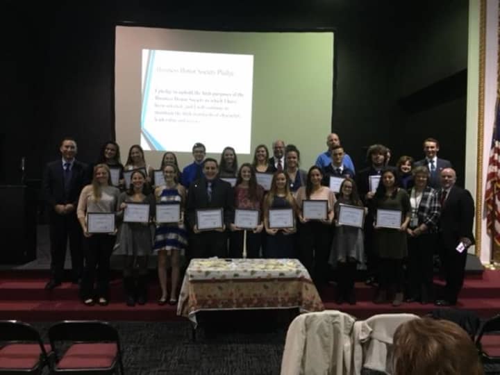 Carmel High School students have been inducted into the Business Honor Society.