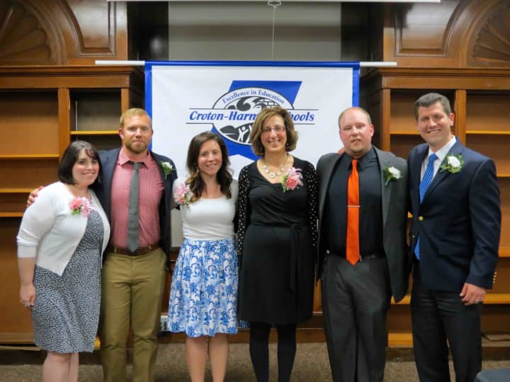 Four Croton-Harmon teachers and two school psychologists earned tenure and were recognized during a special ceremony on May 17.