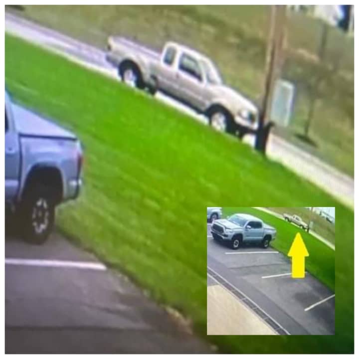 The suspect pickup truck involved in the hit-and-run.