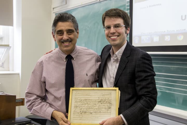 Mel Comberiati and Brendan Ryan worked together to authenticate a rare piece of Beethoven sheet music.
