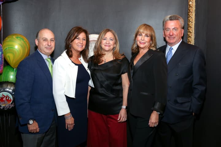UJA-Federation’s Westchester Regional Chair Martine Fleishman of Harrison (center) with (from left) honorees Norman and Jane Alpert of Harrison and Sherry and Robert Wiener of Mamaroneck.