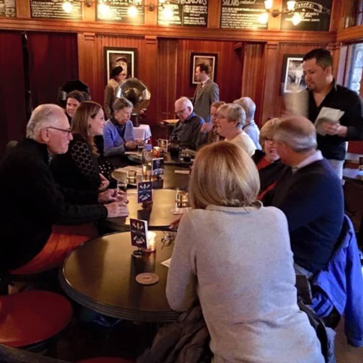 Chappaqua Station rated a &quot;Very Good&quot; from M.H. Reed, restaurant reviewer for The New York Times. Here folks dine and schmooze during a benefit for the New Castle Historical Society.