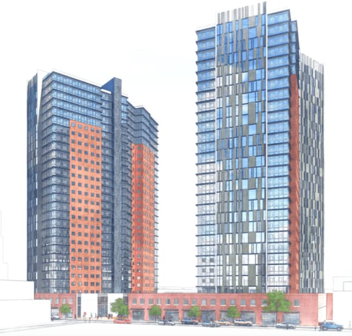 An artist&#x27;s rendering of the proposed towers coming to New Rochelle.