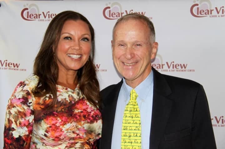 Honorary chairwoman Vanessa Williams and Charles F. Devlin, executive director of The Clear View School in Briarcliff,  pause for a photo at the school&#x27;s &quot;Feels Like Home&quot; fundraiser.