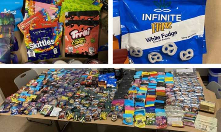 Police found large quantities of unauthorized edibles.