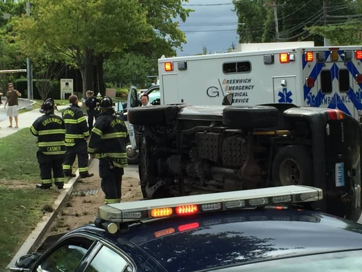 Greenwich police, fire and EMS are on the scene of a rollover car crash on Tuesday afternoon.