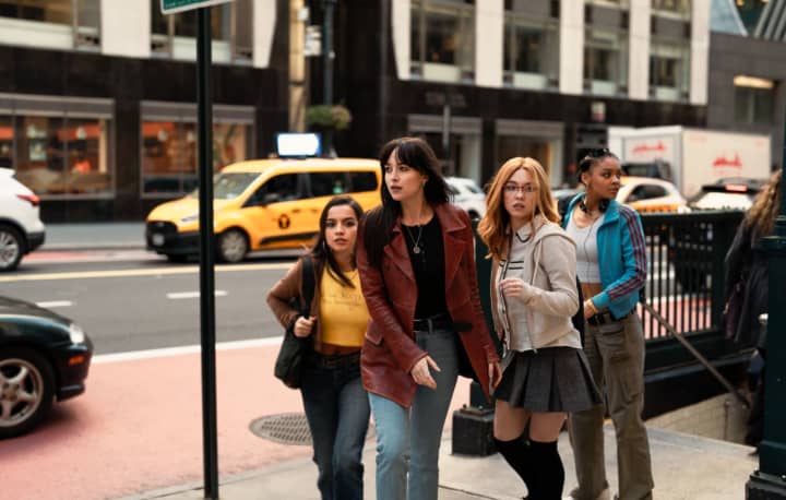 Anya Corazon (Isabela Merced), Cassandra Webb (Dakota Johnson), Julia Cornwall (Sydney Sweeney) and Mattie Franklin (Celeste O’Connor) in Columbia Pictures’ "Madame Web."