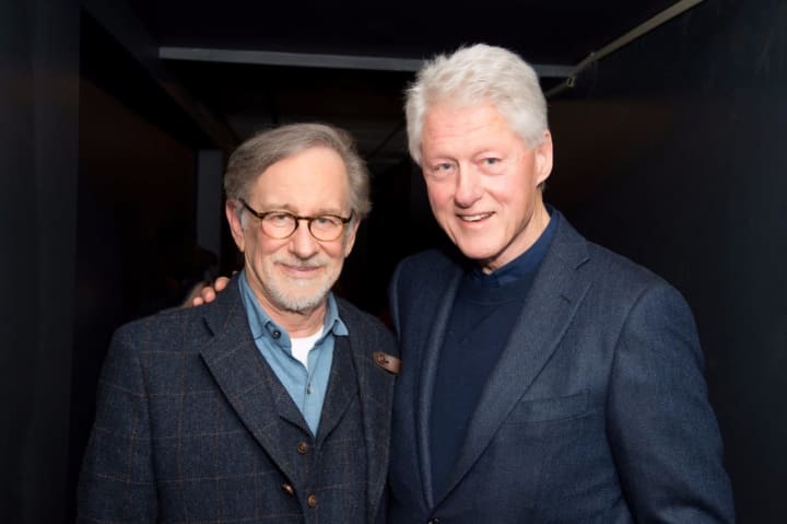 Steven Spielberg and Bill Clinton