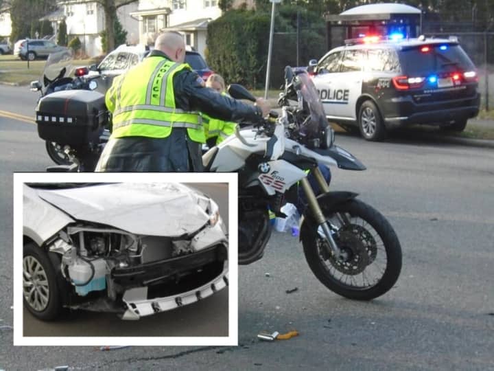 A motorcyclist hospitalized in a Friday morning crash in Glen Rock.