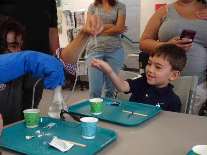 Kids had the opportunity to participate in science experiments at the Meadowlands Family Success Center.
