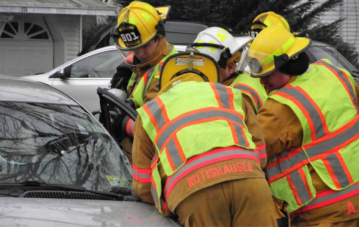 Firefighters used the Jaws of Life to remove the driver&#x27;s door.