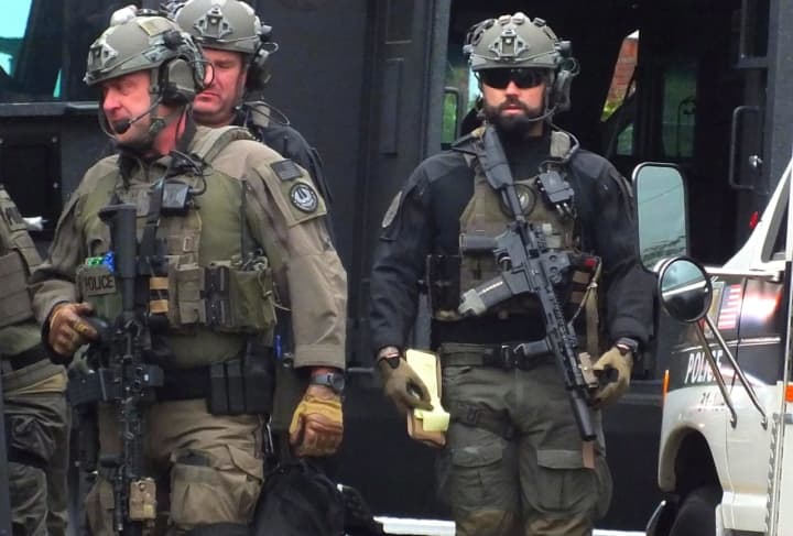 A Bergen County Regional SWAT Team made a brief appearance in Dumont on Monday, April 25.