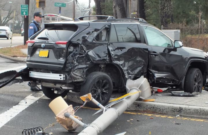 Two SUVs and an NJ TRANSIT bus were involved in the chain-reaction crash at Paramus Road and West Midland Avenue/Grove Street shortly after 12:30 p.m. Wednesday, Jan. 4.