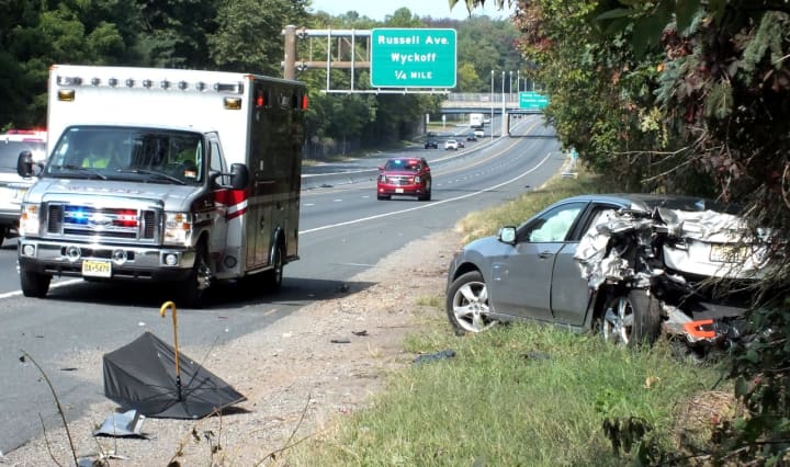 Northbound Route 208 was temporarily closed while the wreckage was cleared.