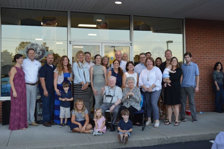 The extended Collins Family gathered for a photo at the company&#x27;s 85th birthday celebration.