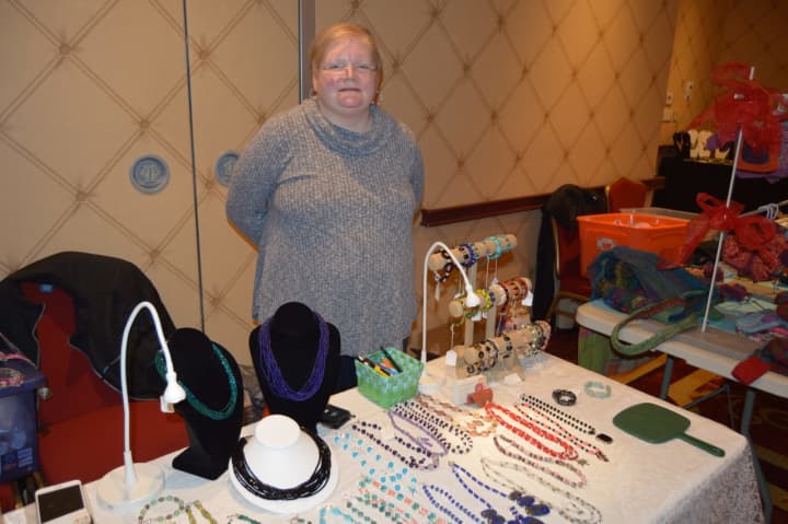 One vendor at the Trumbull Marriott shows off an array of jewelry choices — always a favorite gift for the holidays.