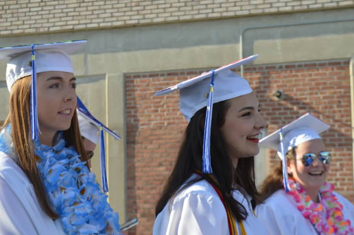 Fairfield Ludlowe High School grads were all smiles before the commencement ceremony Thursday.