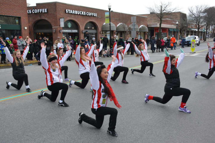 The O&#x27;Rourke Irish Dancers perform at the Mount Kisco St. Patrick&#x27;s Day parade.