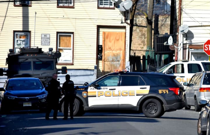 Looking toward Lyon Street at the north end of Rosa Parks Boulevard in Paterson following a shooting on Monday, March 6.