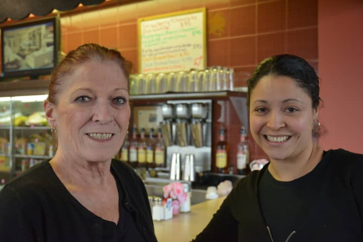 Frankie&#x27;s co-owner Carina Evangelista (right) with head waitress Marian Feliciotto (left).