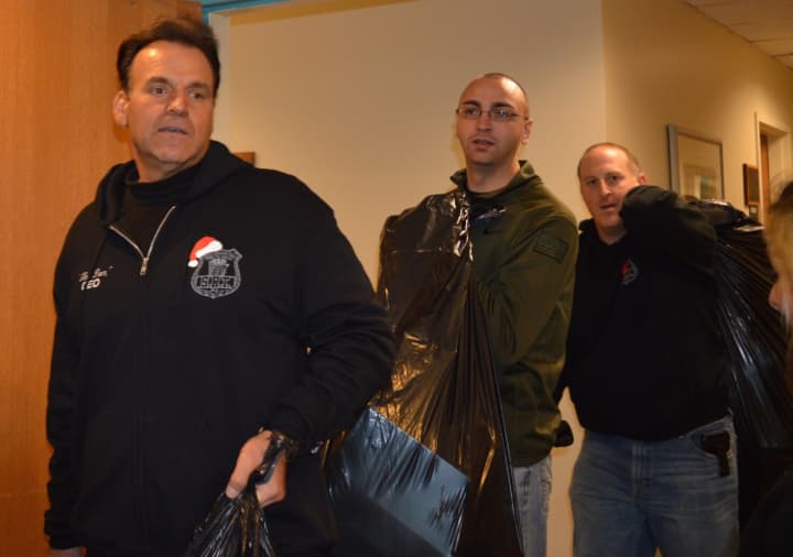 Former Closter Police Sgt. Don Nicoletti during a PBA Toy Drive delivery at the Sanzari Hospital at HUM.