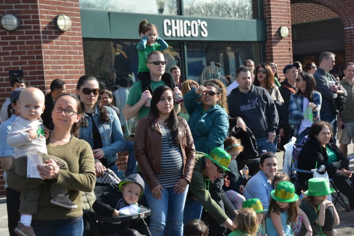 Onlookers gather at a St. Patrick&#x27;s Day parade in Mount Kisco