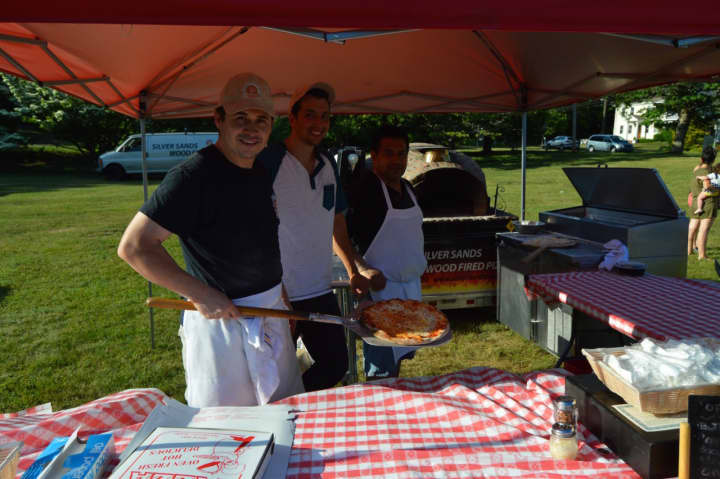 Silver Sands Pizza of Milford makes pizza to order at the Trumbull Farmers Market.