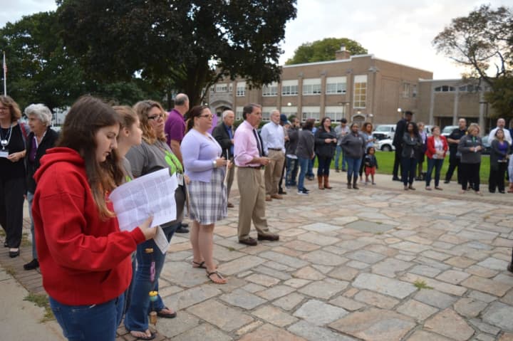 The Center for Family Justice will hold a vigil, like this one held last year, for Domestic Violence Awareness Month in Stratford on Tuesday.