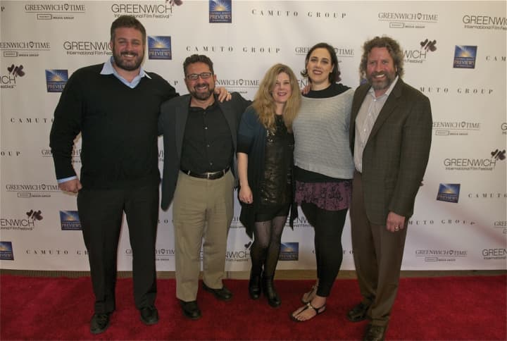 Left to right: Jeremy Newberger, Seth Kramer, Dar Williams, GIFF Programmer Rachel Langus and Daniel Miller at the opening night documentary film, &quot;The Anthropologist.&quot;