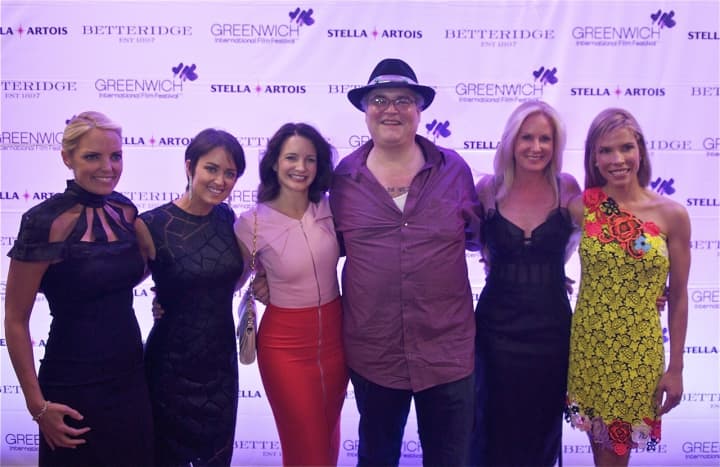 Left to right: Ginger Stickel, Wendy Reyes, Kristin Davis, John Popper, Colleen deVeer, and Carina Crain. The three women (minus Davis) are GIFF&#x27;s Founders.