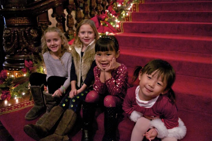 A group of children visit the Lockwood-Mathews Mansion Museum in Norwalk on Sunday.