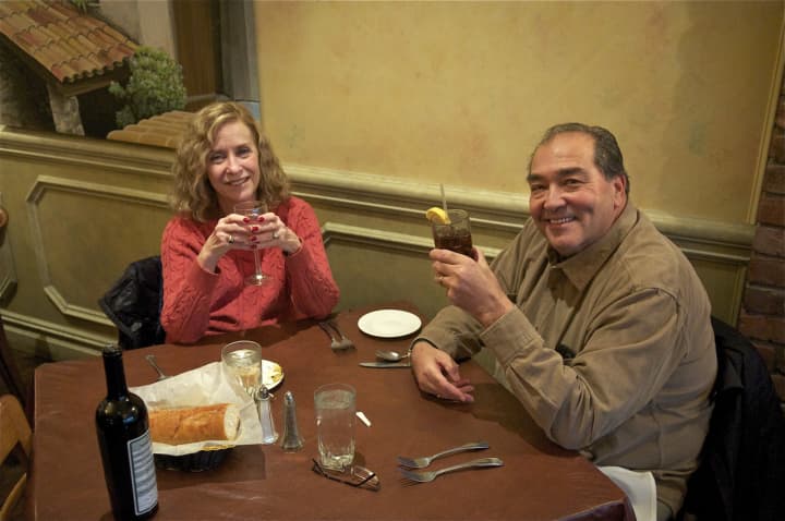 Evie and Mark Davis of Thiells enjoying a meal at Mario&#x27;s Pasta Cucina in Stony Point. 